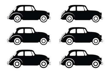 Vintage Car Silhouettes: A compilation of elegantly detailed vintage car silhouettes. These graphic representations of classic automobiles evoke nostalgia and showcase timeless design. 