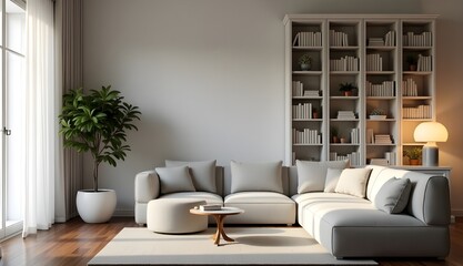 Minimalist Living Room with Chic Sofa Arrangement