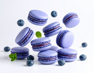 블루베리 마카롱의 달콤한 비행 Sweet Flight of Blueberry Macarons