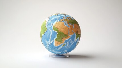 Fototapeta premium Stylized Earth Globe Presentation Showcasing Diverse Geological Features and Beautiful Continents