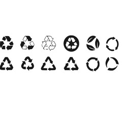 Recycle signs. Recycle arrow collection. Recycling icon set. Vector illustration