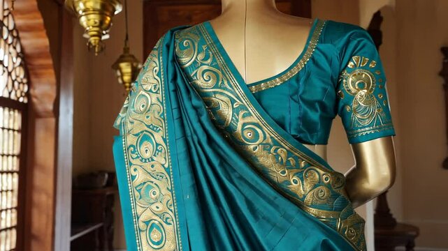 green paithani saree from maharashtra indian attire video