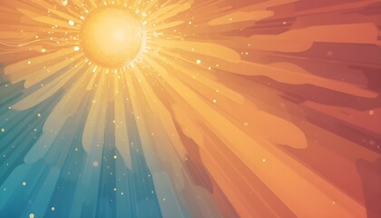 Abstract Summer Background with Radiant Sun Rays for Seasonal Vector Design Projects
