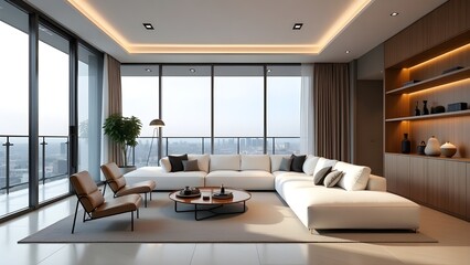 Trendy Living Room Design with Cozy Sofa Centerpiece