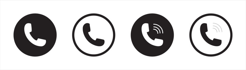Phone icon set. Chat bubble icon. Telephone call sign. Contact icon phone mobile call. Contact us. Contact us symbol. Cell phone. Vector illustration
