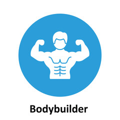 Bodybuilder Vector Icon which can easily modify or edit