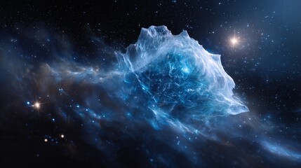 Luminous Blue Nebula in Dark Space