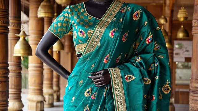 green paithani saree from maharashtra indian attire video