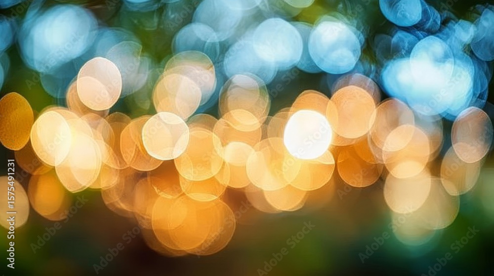 Poster ethereal glow canvas of abstract dreamy bokeh with shimmering circles and soft light textures
