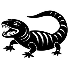 lizard on white background