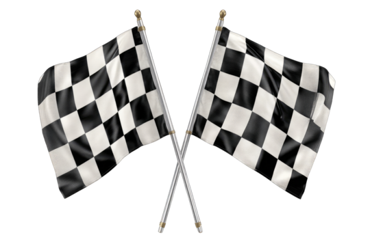 Two checkered racing flags crossed (4) - Powered by Adobe