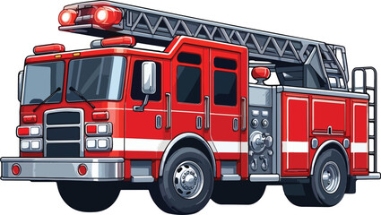 cartoon of firefighter truck