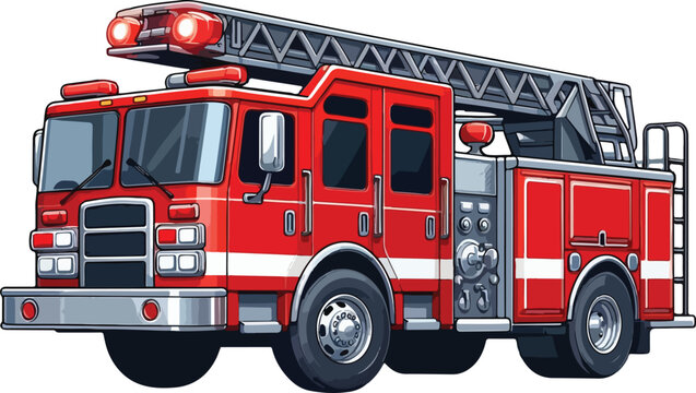 cartoon of firefighter truck