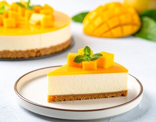 망고 치즈케이크 슬라이스 Mango Cheesecake Slices