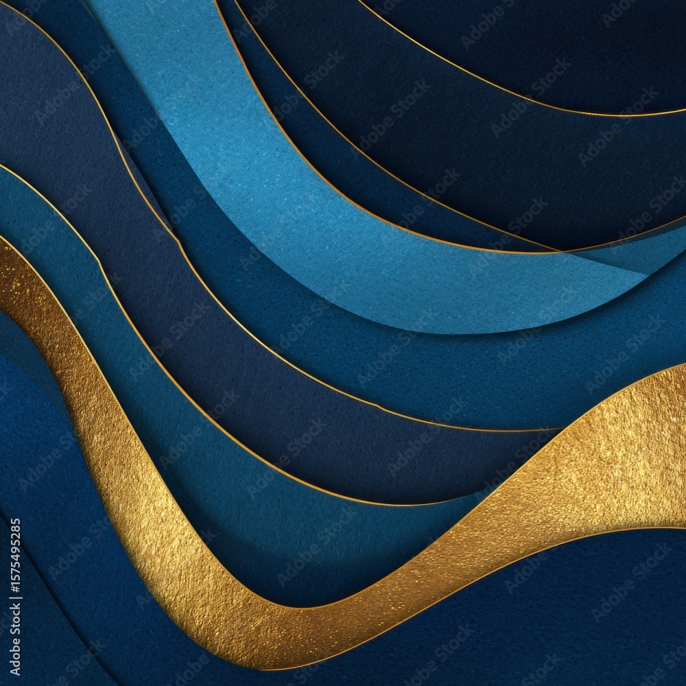 Poster abstract oceanic layers: an eye-level perspective showcases a mesmerizing design of undulating ocean