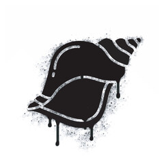 Snail icon spray graffiti isolated on white background. Snail icon graffiti with black spray on white. Vector illustration.