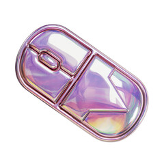 Shiny, iridescent,  pink computer mouse