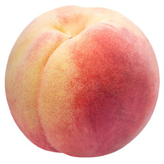 Hakuho pink Peach on white background, Peach premium fruit isolate on white with clipping path PNG File.