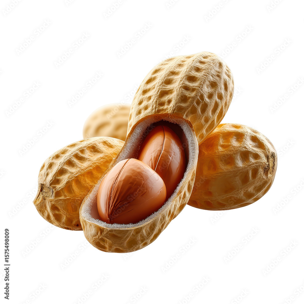 Aufkleber peanuts in their shells display natural texture and color showcasing the nut's unique structure