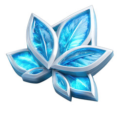 Icy, layered leaves;  crystal, 3D design