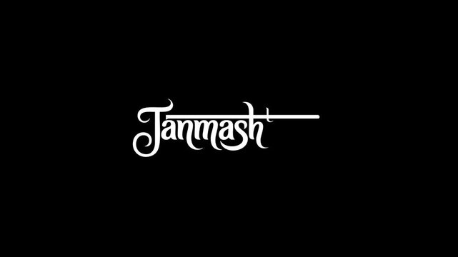 Elegant Krishna Janmashtami Typography Animation in Alpha matte background 