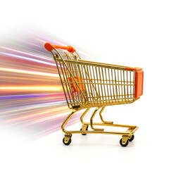 shopping cart with clipping path