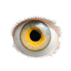 Close-up of realistic eye, yellow iris