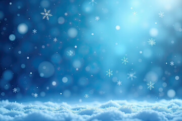 A surreal, abstract Christmas landscape blending traditional festive symbols with a modern digital blue environment. The luminous background transitions from deep midnight blue to glowing turquoise, w