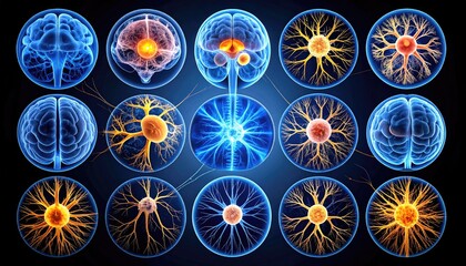 Brain and neuron anatomy infographic