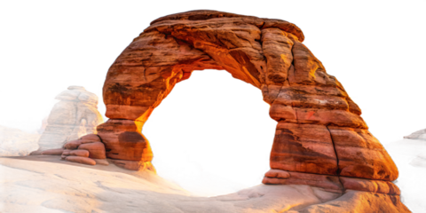 Majestic Delicate Arch at Sunset with a Striking Black Background