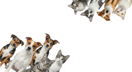 Cute Cats And Dogs Border Design
