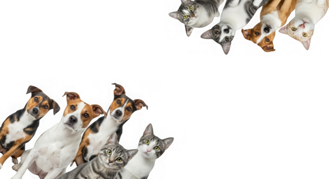 Cute Cats And Dogs Border Design