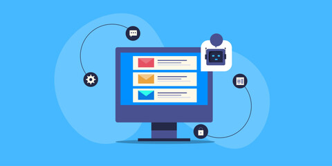 AI configures automated email campaigns and responsive chatbots to optimize customer engagement.