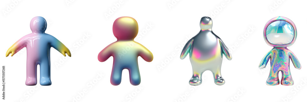 Poster colorful abstract figures set. futuristic design and creativity collection isolated on transparent b