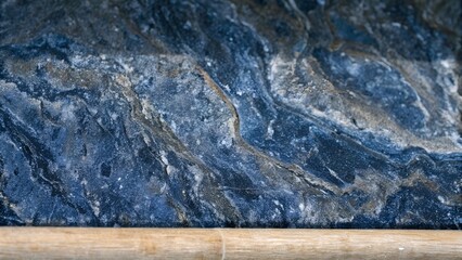 Satin Blue Bahia Granite Texture with Sleek Gray Vein Polished Design