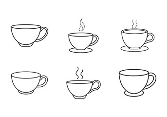 arabic tea cup line art vector illustration
