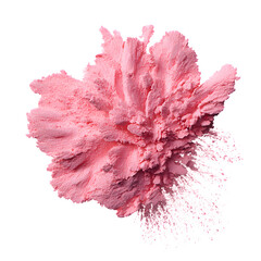Pink Powder Explosion Burst for Cosmetic or Holi Festival Isolated on Transparent Background

