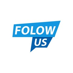 Follow us banner icon isolated on white background