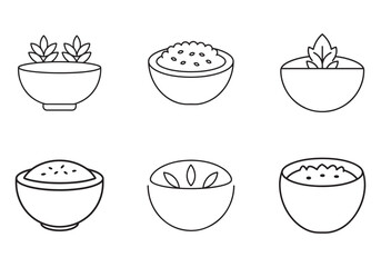 oatmeal icon line art vector illustration