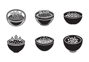 oatmeal icon silhouette vector illustration