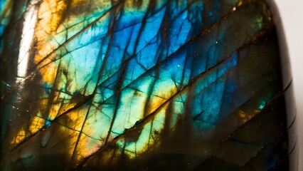 Micro-Etched Labradorite Texture with Glossy Iridescent Flash Design
