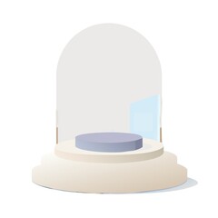 vector illustration of a podium with a gold medal