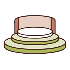 vector illustration of a podium with a gold medal
