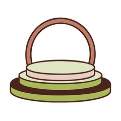 vector illustration of a podium with a gold medal