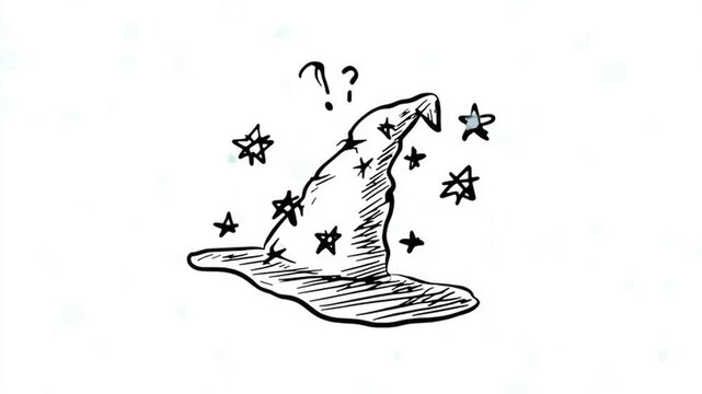 Curious Witch Hat With Questioning Stars