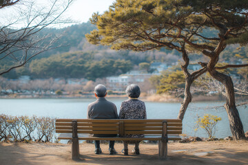 노부부의 뒷모습