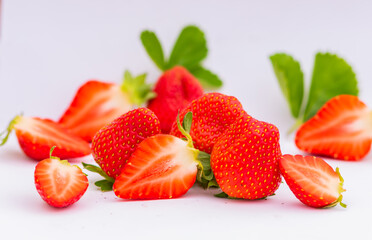 strawberries isolated on white background 