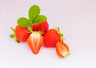 strawberries isolated on white background 