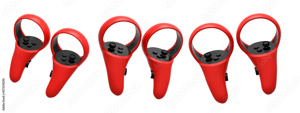 Poster virtual reality controllers for online and cloud gaming isolated on white background with clipping p