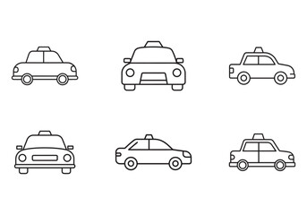 Obraz premium taxi icon line art vector illustration